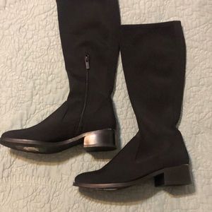 Donald Pliner Black Knee Low Heel Boots